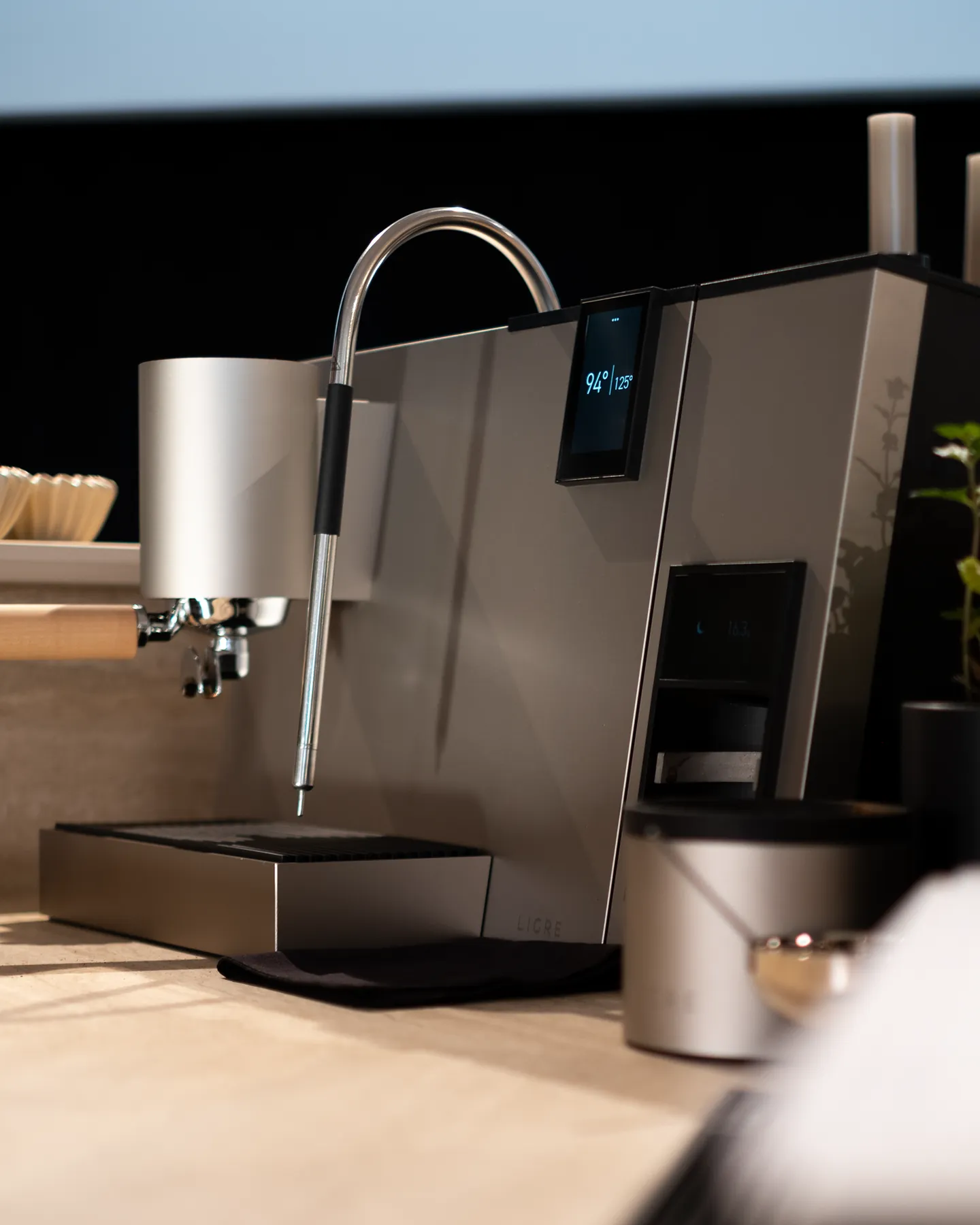 LIGRE espressomaschine in nahaufnahme mit display